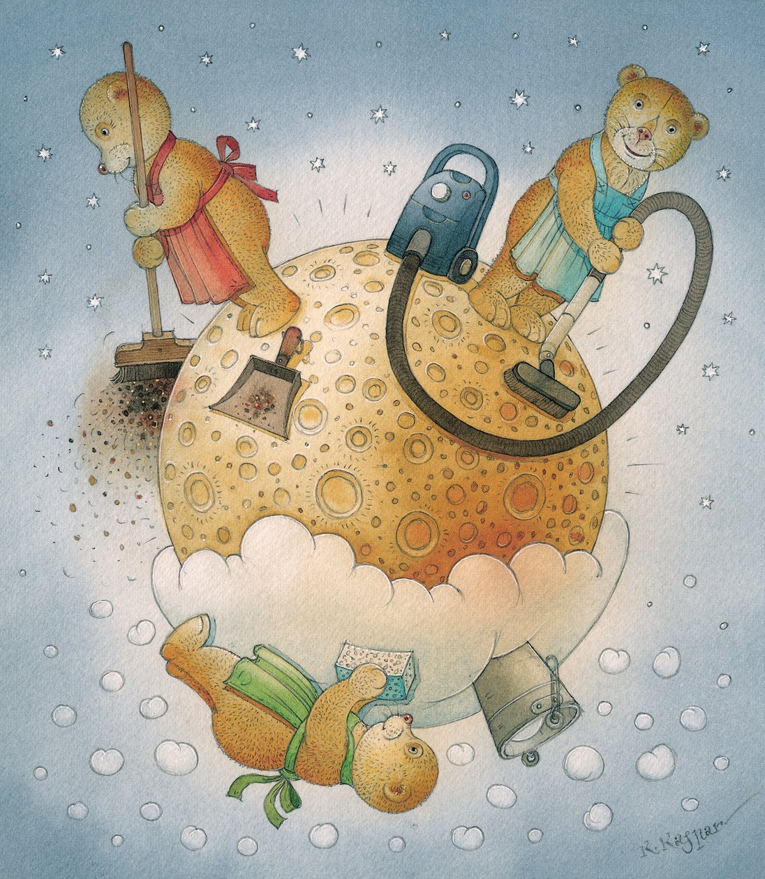 Ursos Lunares, 2006 (wc on paper) de Kestutis Kasparavicius
