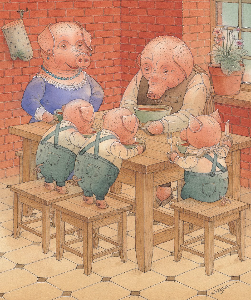 Porcos, 2005 (wc on paper) de Kestutis Kasparavicius