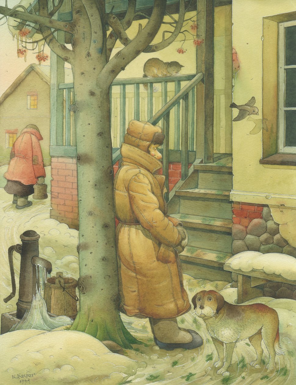 Cena Russa 03, 1994 (wc no papel) de Kestutis Kasparavicius