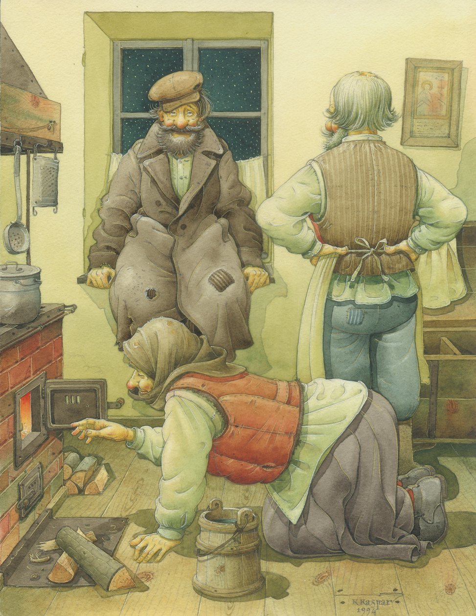 Cena Russa 04, 1994 (wc no papel) de Kestutis Kasparavicius
