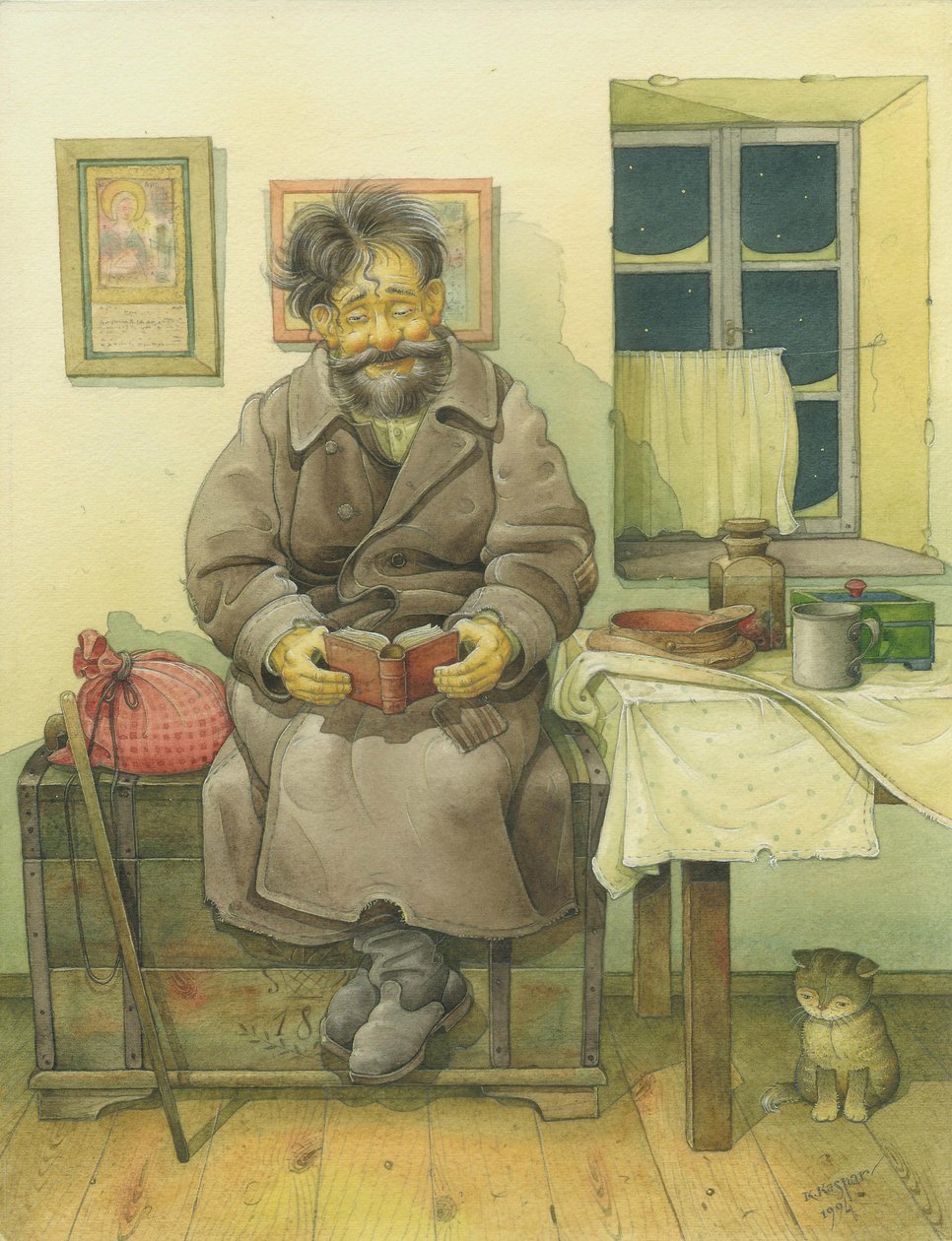 Cena Russa 05, 1994 (wc no papel) de Kestutis Kasparavicius