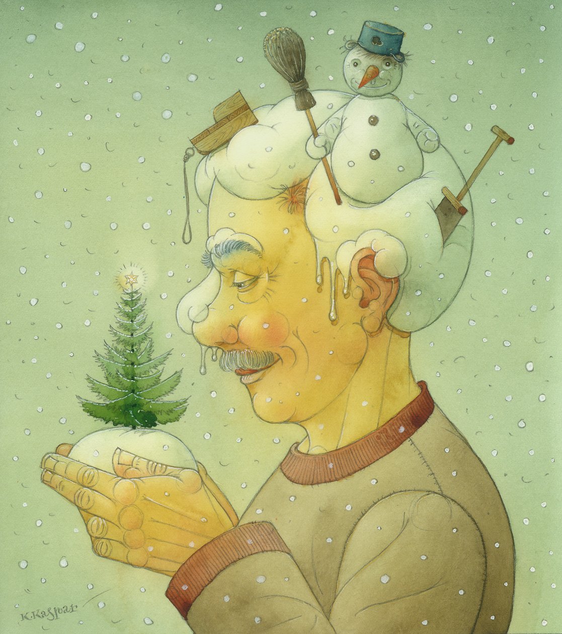 Snowy Winter, 2006 (wc no papel) de Kestutis Kasparavicius