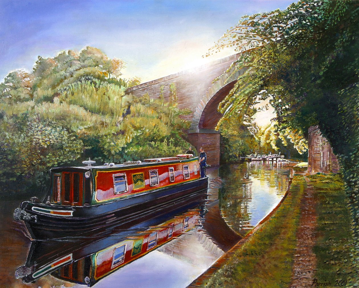 Barco de Kate no Grand Union Canal, 2001 de Kevin Guild of Railway Artist Parrish