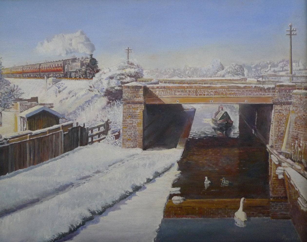 Através do Grand Union, 2008 de Kevin Guild of Railway Artist Parrish