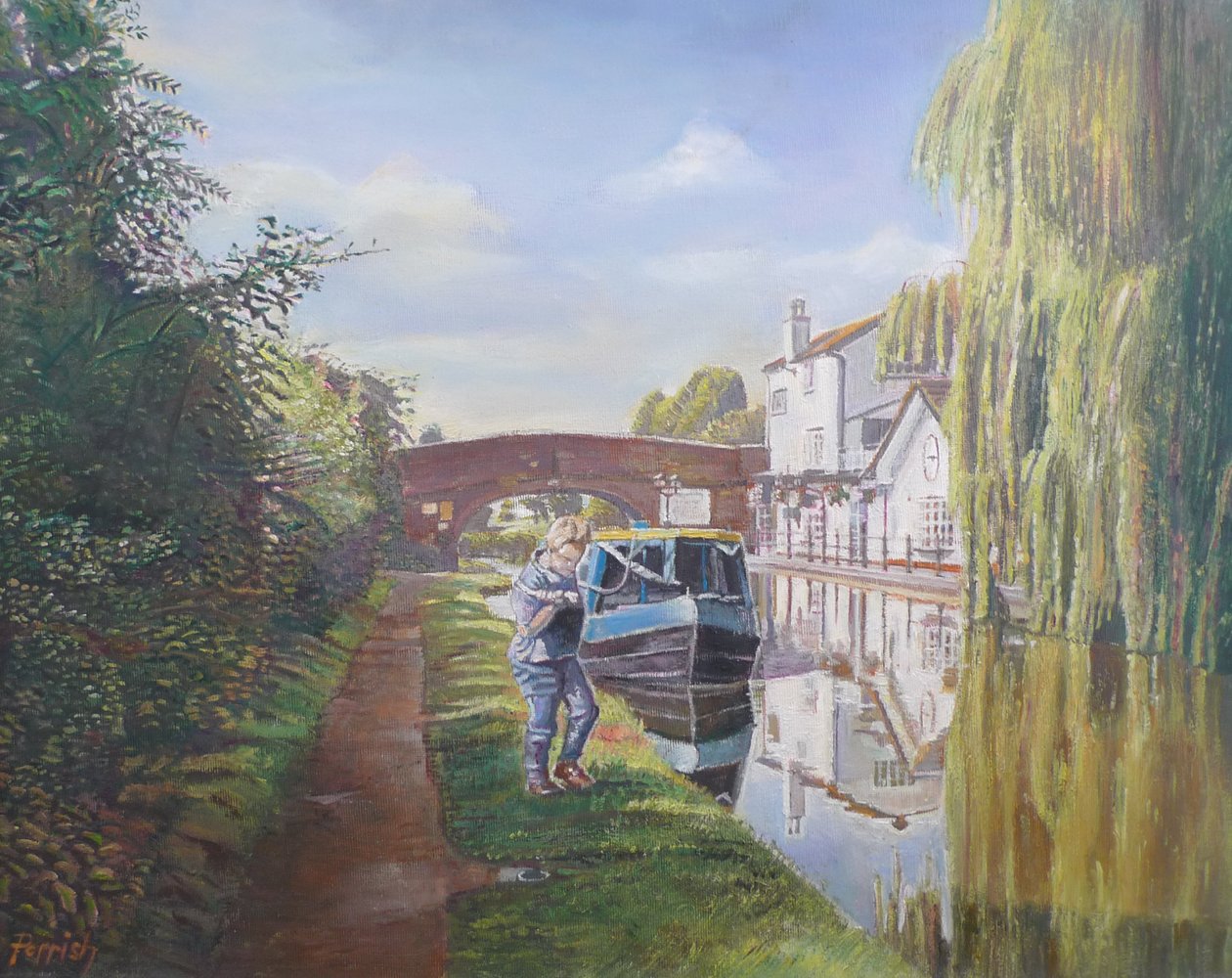 Mulher transportando butty boat, 2008 de Kevin Guild of Railway Artist Parrish