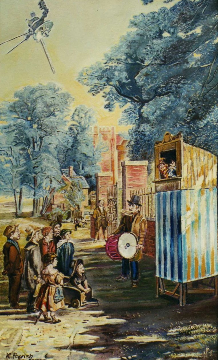O espetáculo (Punch And Judy) (pintura) de Kevin Parrish
