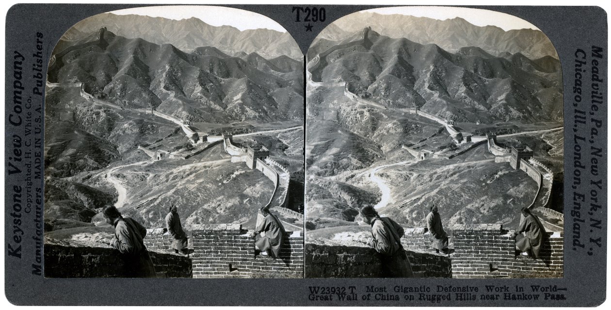 Grande Muralha da China, perto de Hankow Pass, China, c1900s. de Keystone View Company