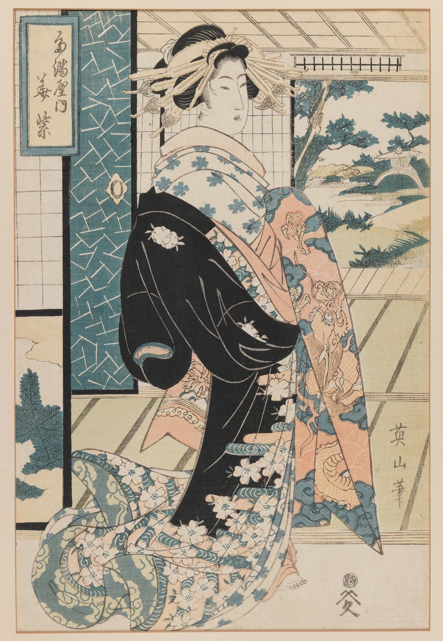 Bijin (impressão em xilogravura) de Kikukawa Eizan