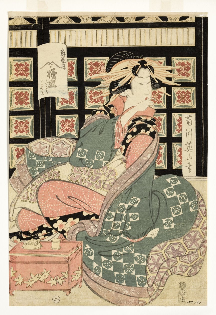 Cortesãs do Bordel Ogiya, c.1810-15 (xilogravura) de Kikukawa Eizan