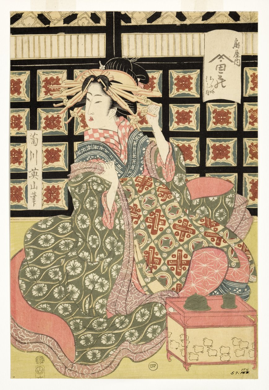 Cortesãs do Bordel Ogiya, c.1810-15 (xilogravura) de Kikukawa Eizan