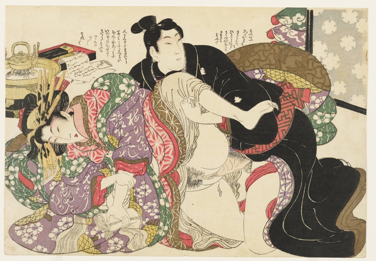 A filha de uma grande casa, de Seleções do bairro do brocado (E-awase kingaishō) de Kikukawa Eizan