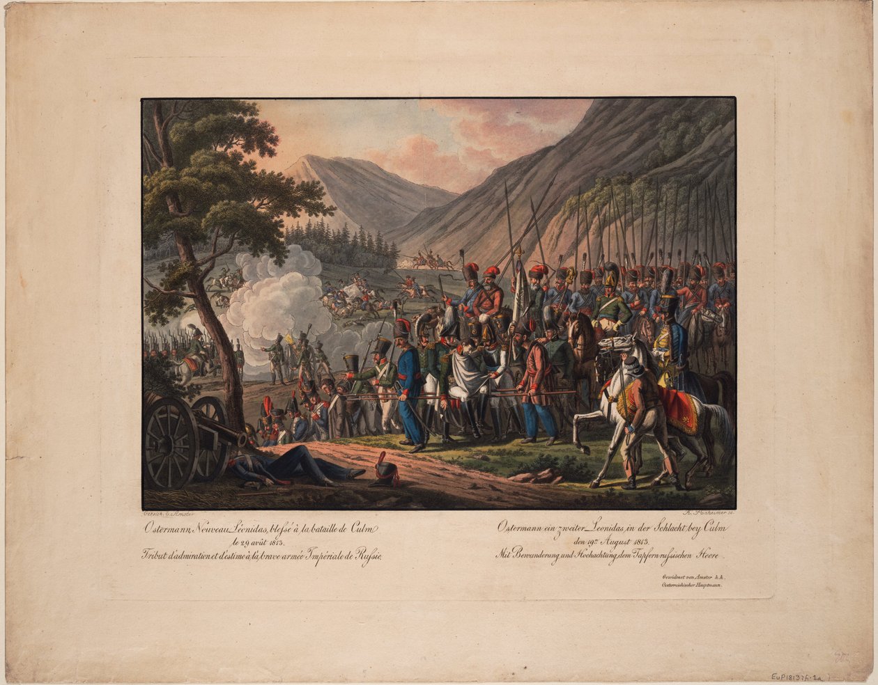 Conde Geral Alexander Ostermann-Tolstoi na Batalha de Kulm em 29 de agosto de 1813, 1813 de Kilian Ponheimer the Elder