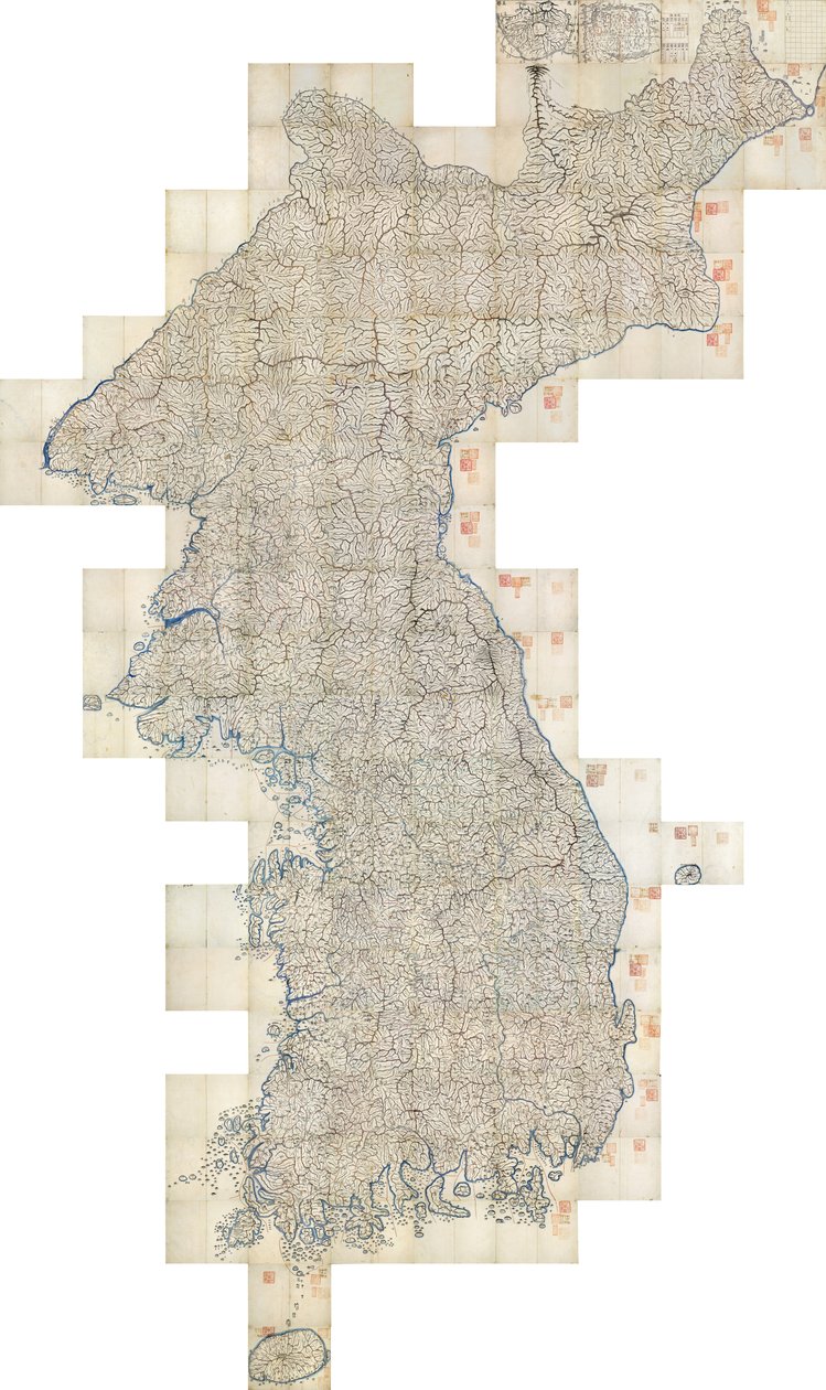 Daedongyeojido (O Grande Mapa da Terra Oriental) de Kim Jeong ho