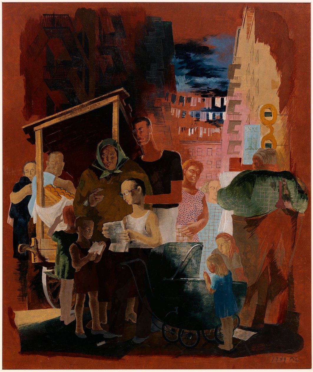 Scenes of New York--Lower East Side (estudo mural, Estação Postal de Madison Square, Nova Iorque) de Kindred McLeary