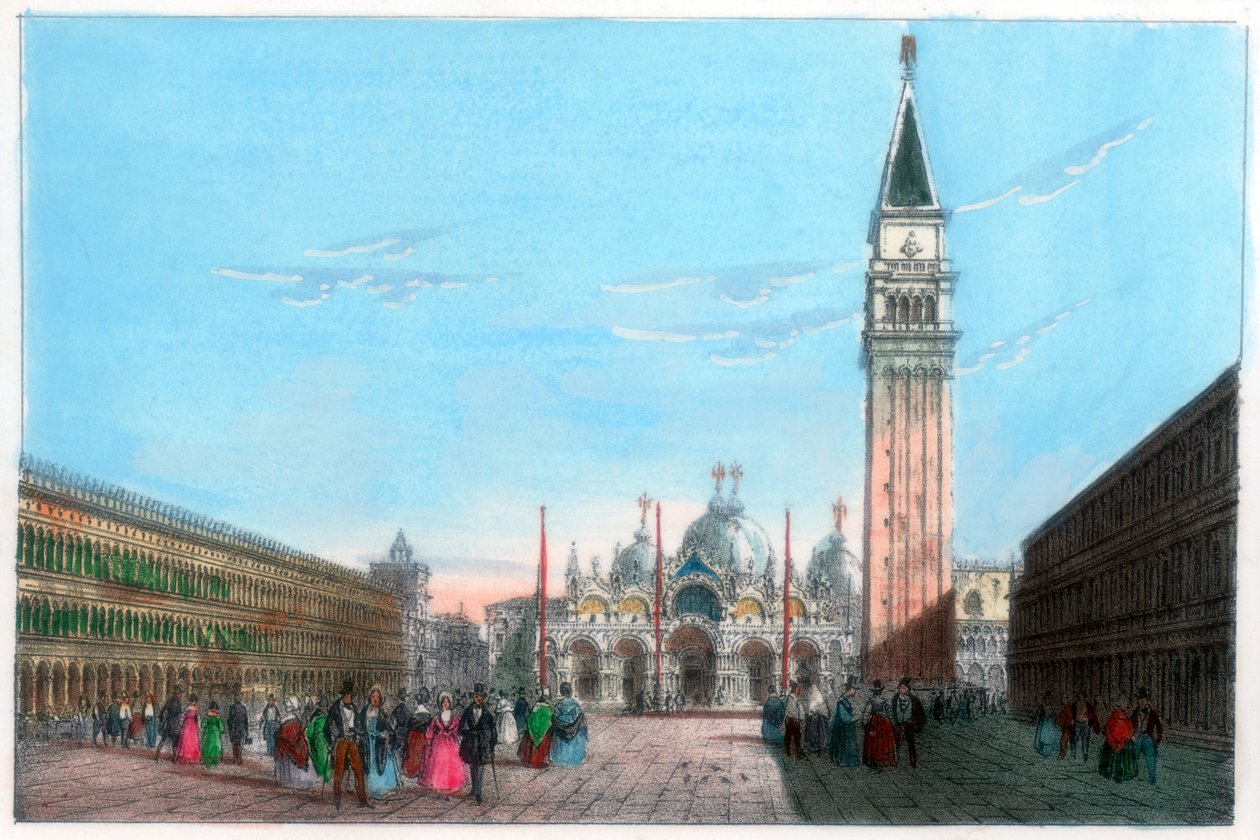 Praça de São Marcos, Veneza, Itália, século XIX. de Kirchmayr