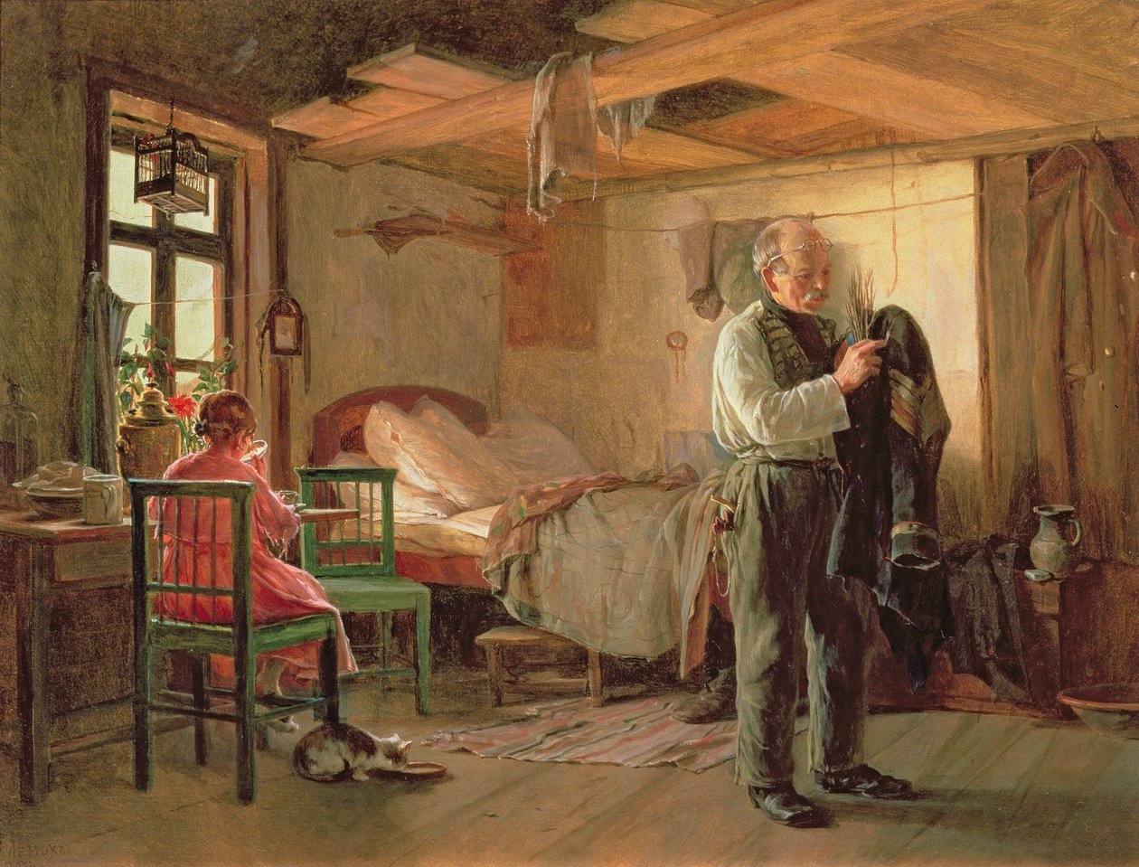 Manhã no Lodge de um Porter, 1874 de Kirill Vikentevich Lemokh