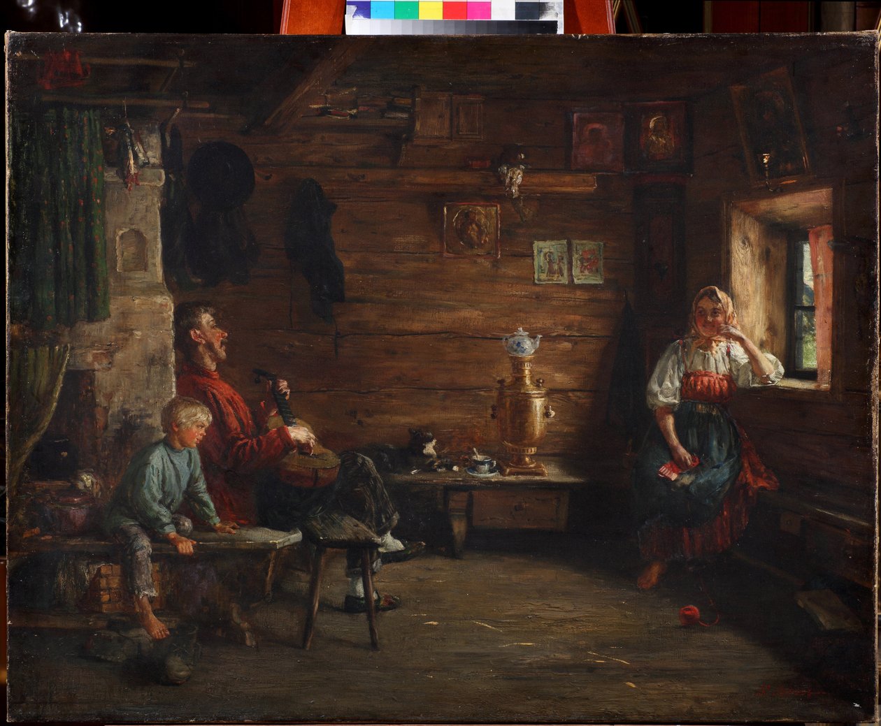 Família Idyll par Kirill Vikentievich Lemoch (Lemokh) (1841-1910), - Óleo sobre tela - Coleção Particular de Kirill Vikentievich Lemoch