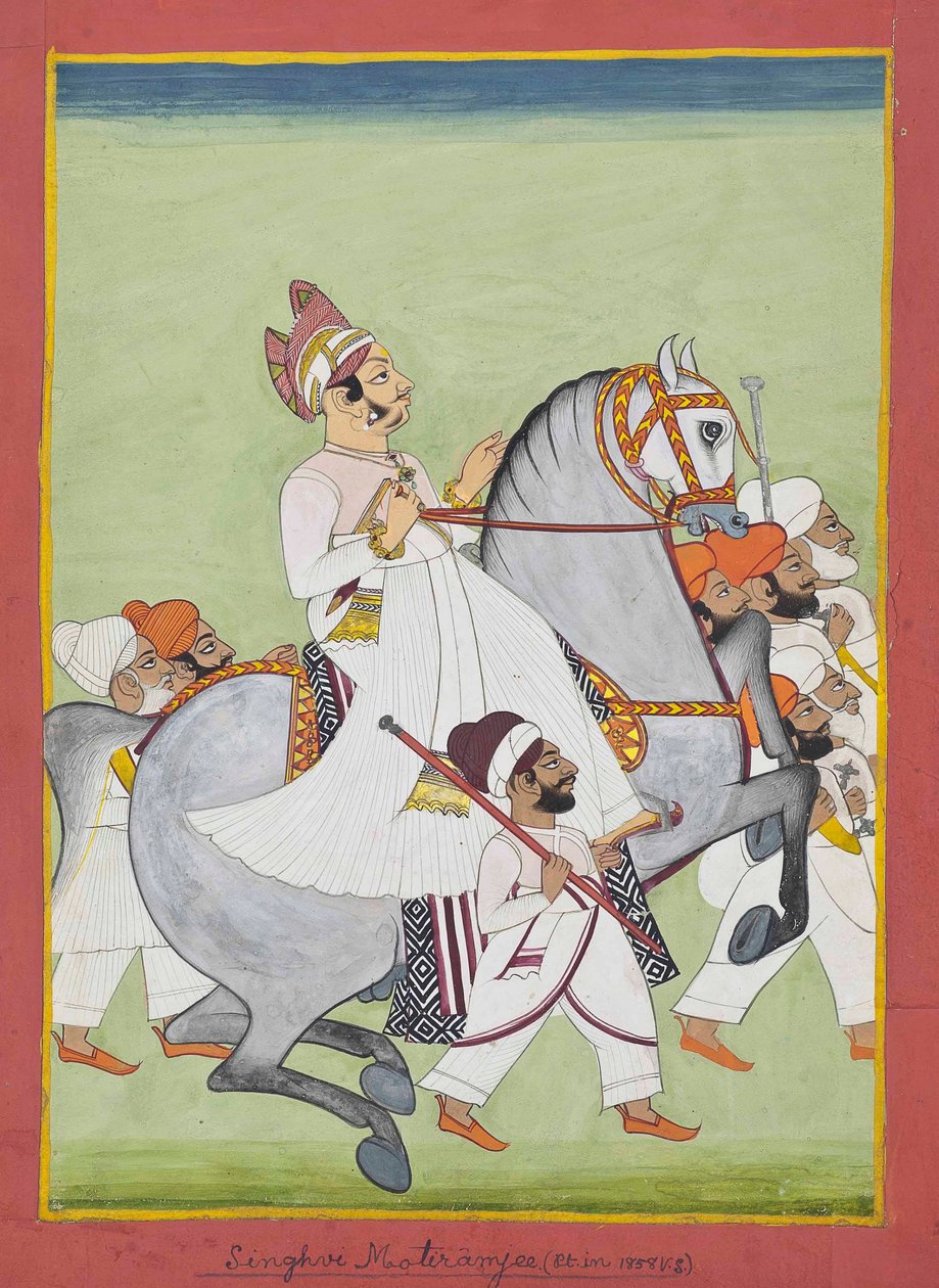 Retrato equestre de Singhji Motiram Ji, 1802-58 de Kiritaji Bhak
