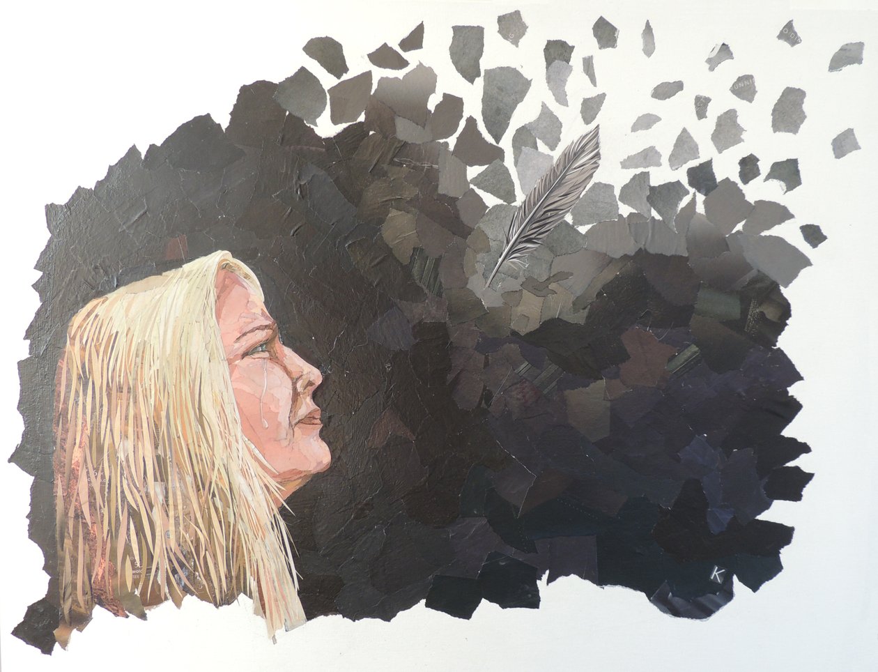 Luto, 2018 (colagem de revista) de Kirstie Adamson