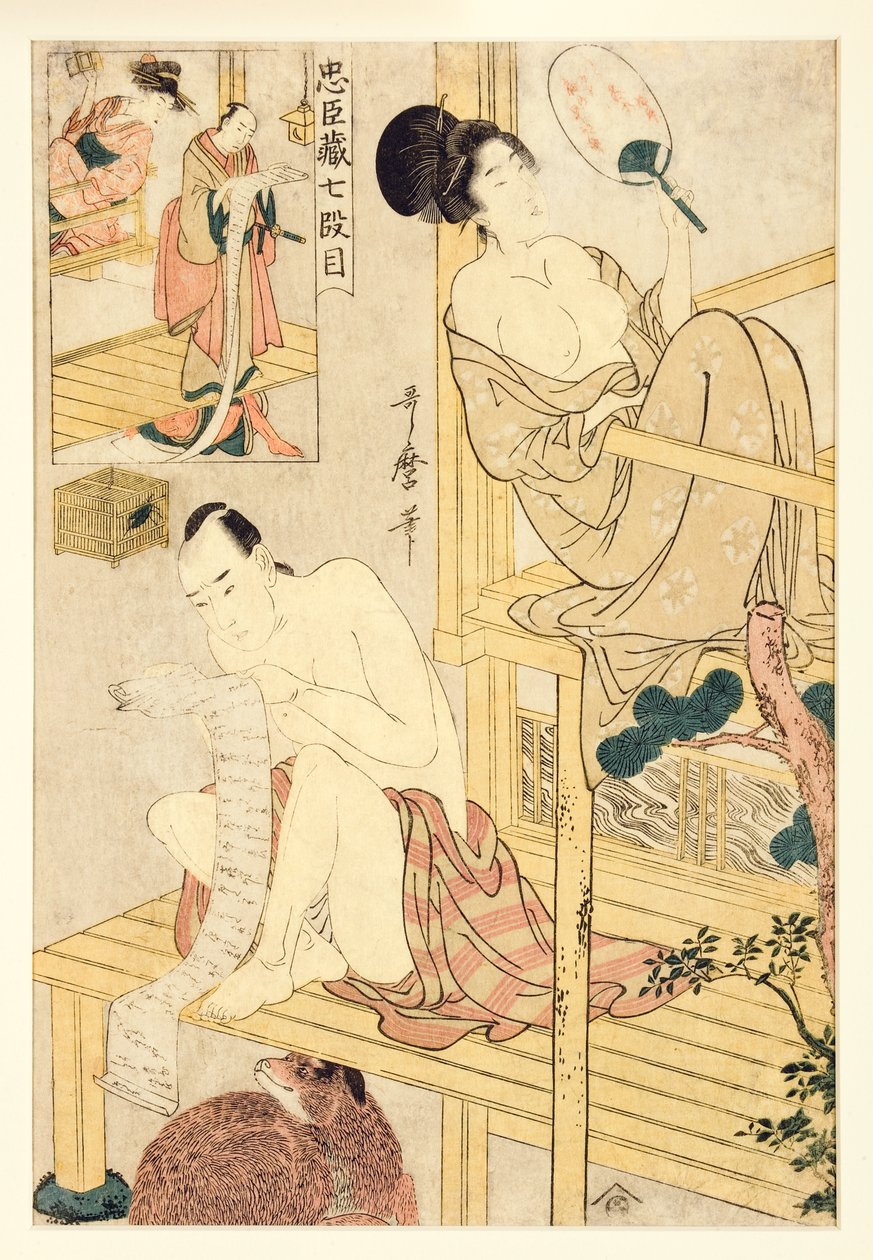 Ato VII de Chushingura, 1798-1800 (xilogravura) de Kitagawa Utamaro