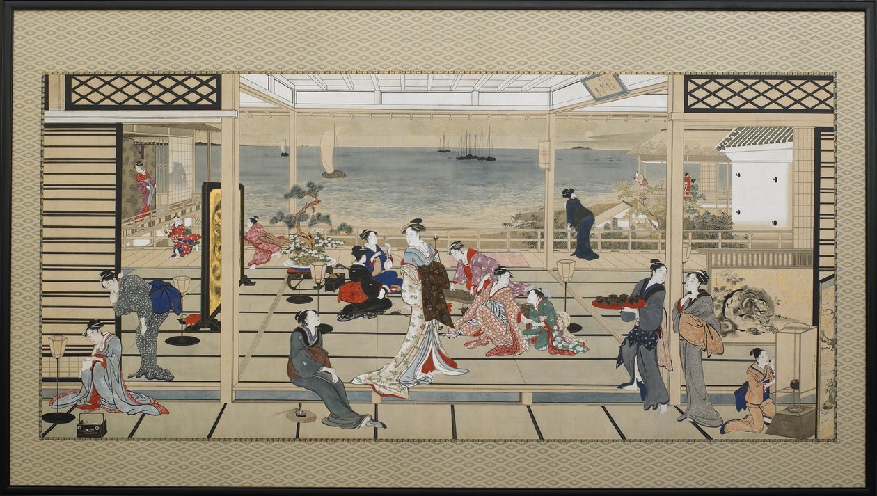 Revelado ao luar no Dozo Sagami de Kitagawa Utamaro