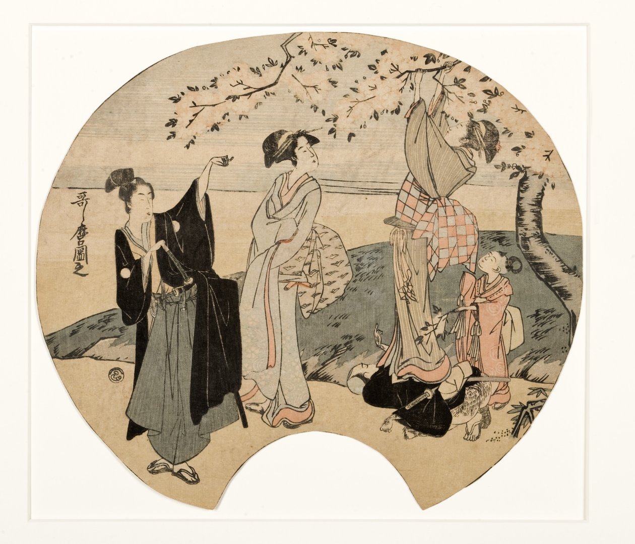 Vendo flores de cerejeira, 1794-96 (xilogravura) de Kitagawa Utamaro