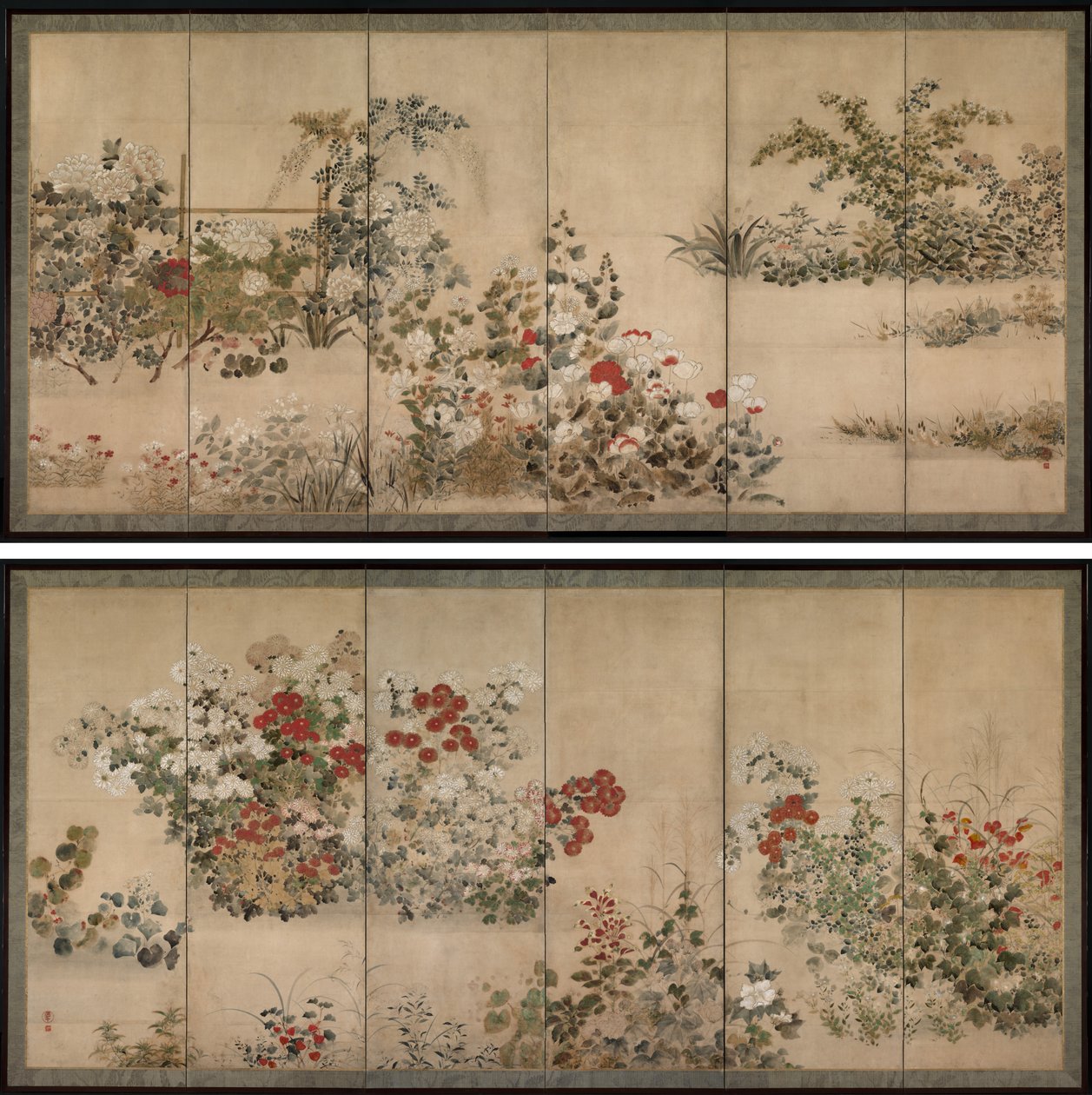 Flores e gramíneas de Kitagawa Sosetsu