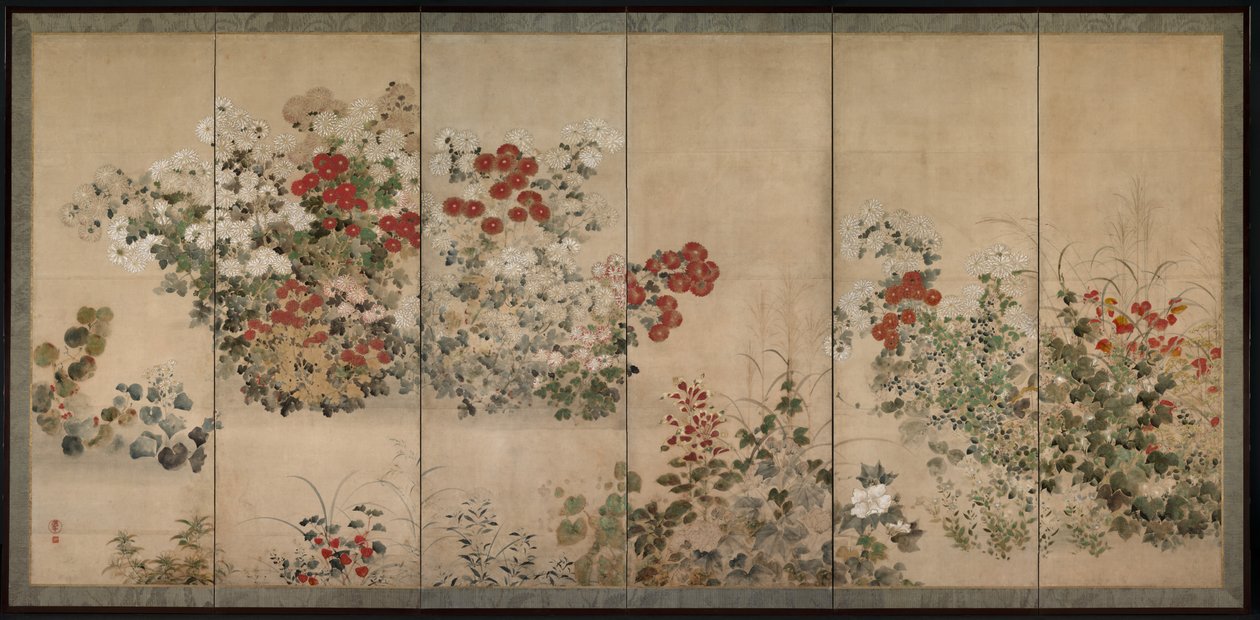 Flores das Quatro Estações, meados de 1600. de Kitagawa Sosetsu