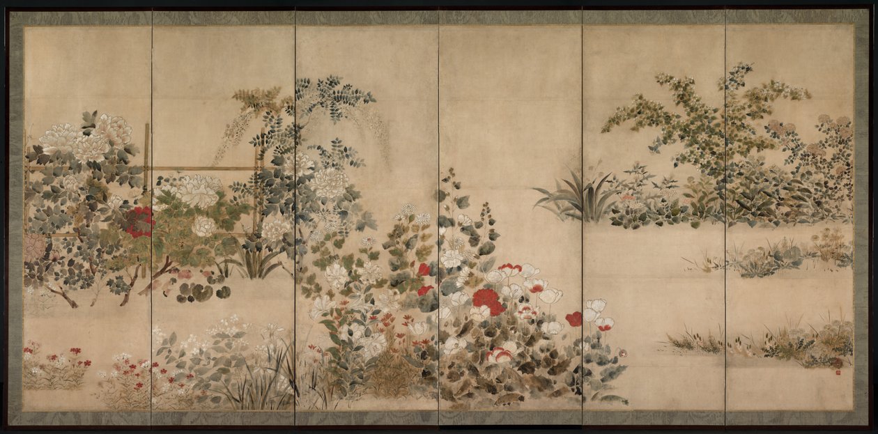 Flores das Quatro Estações, meados de 1600. de Kitagawa Sosetsu