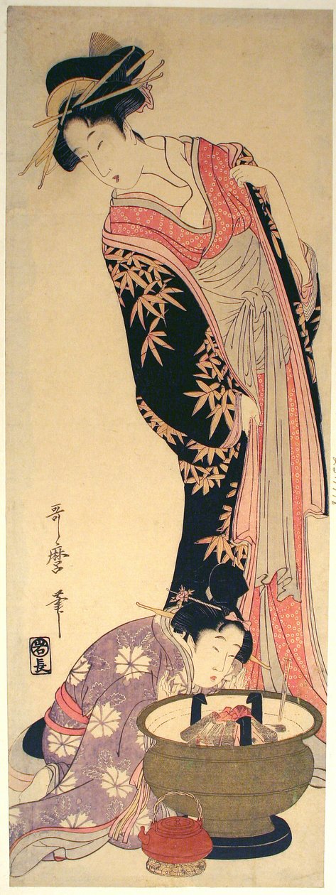 Uma cortesã e seu assistente de Kitagawa Utamaro