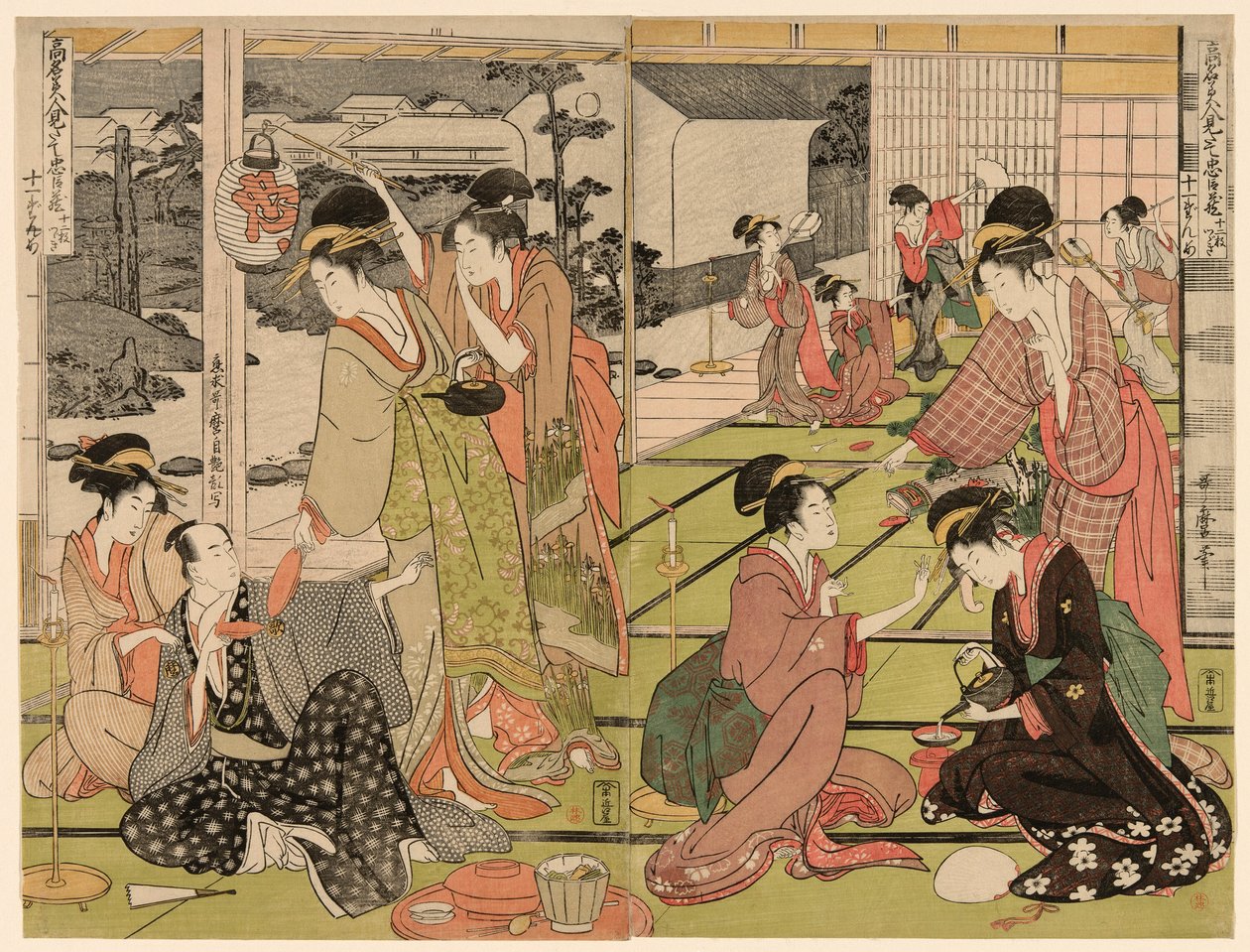 A CT Even from Te Serie ``Te Chu Bedding Drama Paro Wisdom db por Fa Net s Beautiers (Antigo nome Beauty Likened Chu Bedding 2 Trees Kudzu Tree)” de Kitagawa Utamaro