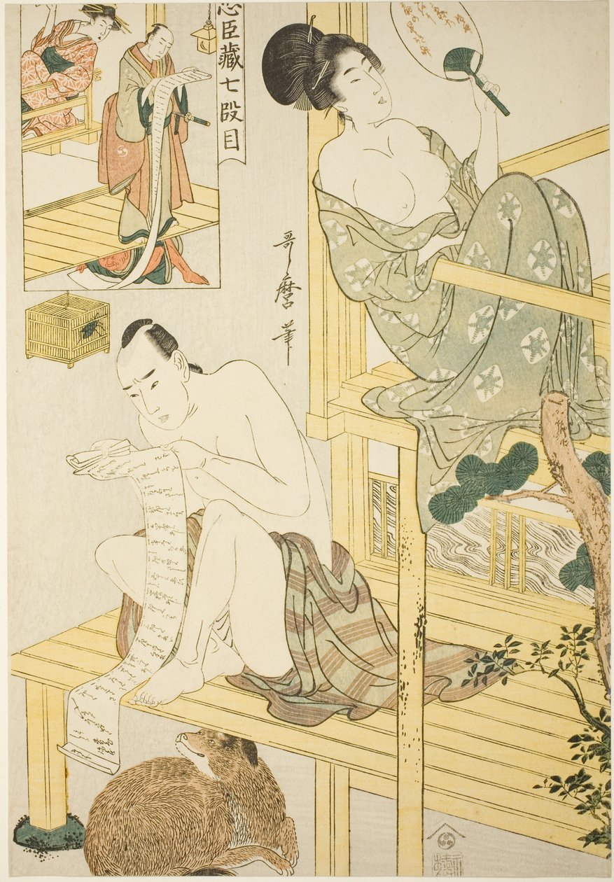 Ato Sete, da série "Tesouro dos Retentores Leais (Chushingura) (Shichi-damme)" de Kitagawa Utamaro