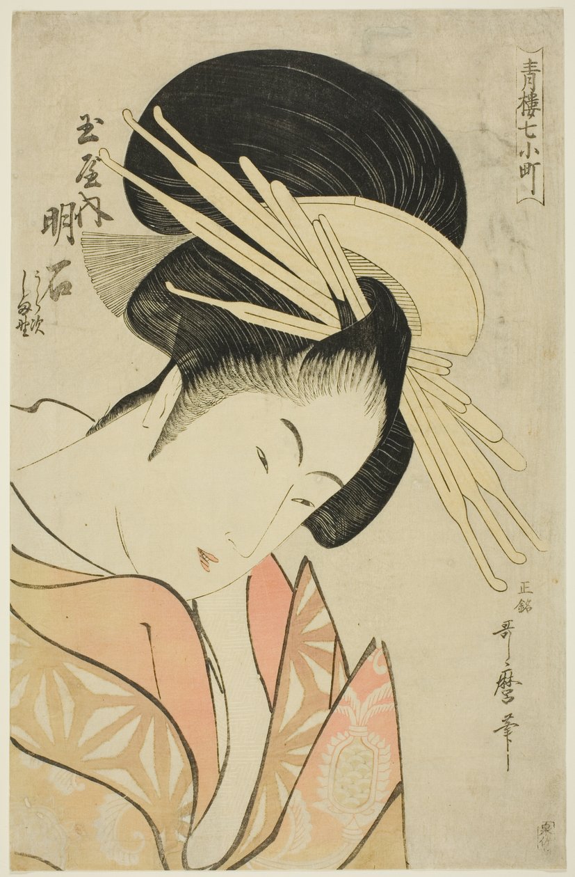 Prova de Tamaya, de Te Serie s Seven Komachi s de Yoshiwara (seiro 7 komachi) de Kitagawa Utamaro