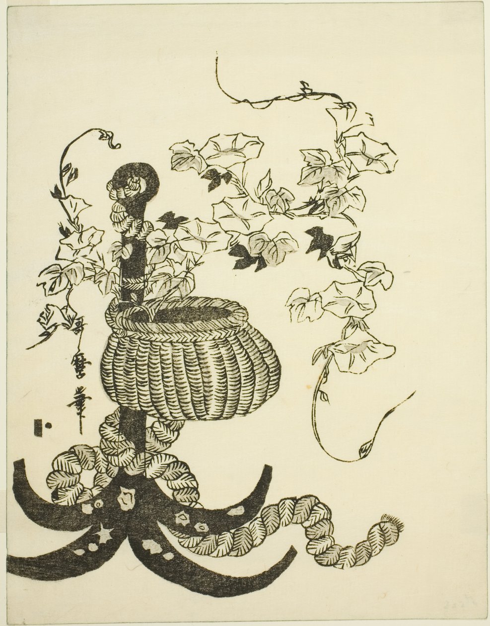 Um arranjo de glórias da manhã (Asagao) de Kitagawa Utamaro
