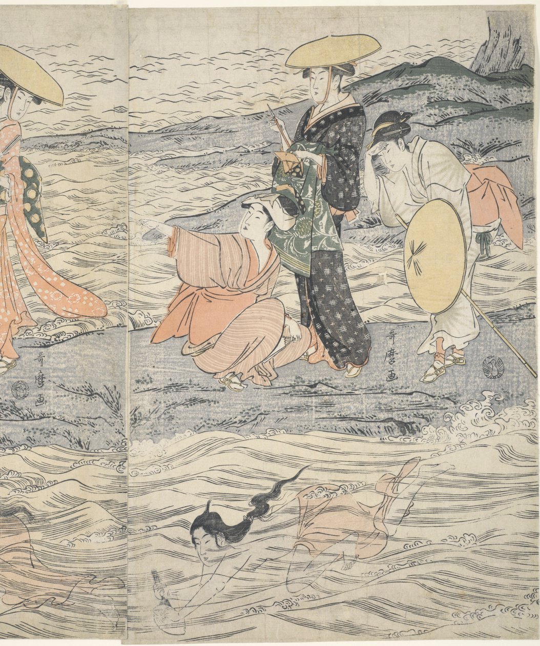 Awabi Shell Divers na Enoshima de Kitagawa Utamaro