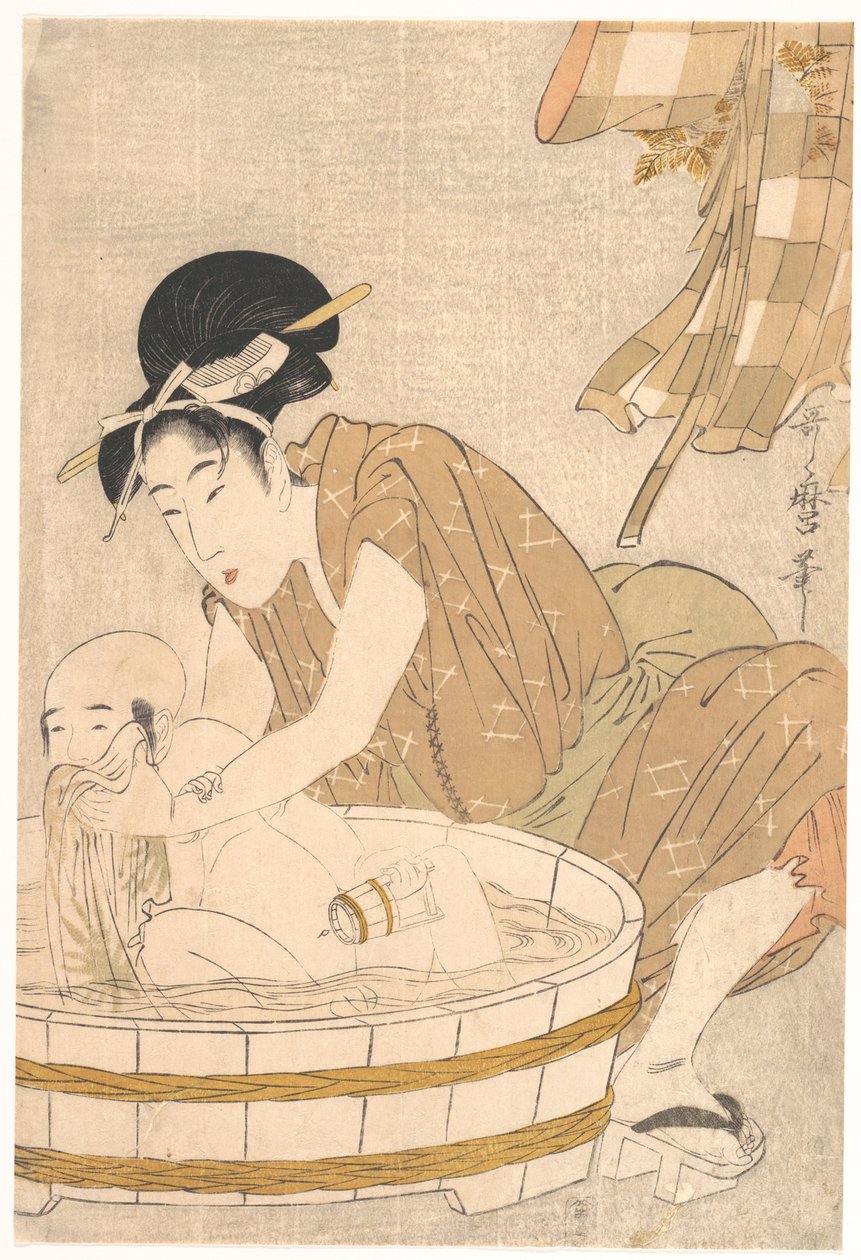 Hora do banho (Gyōzui) de Kitagawa Utamaro