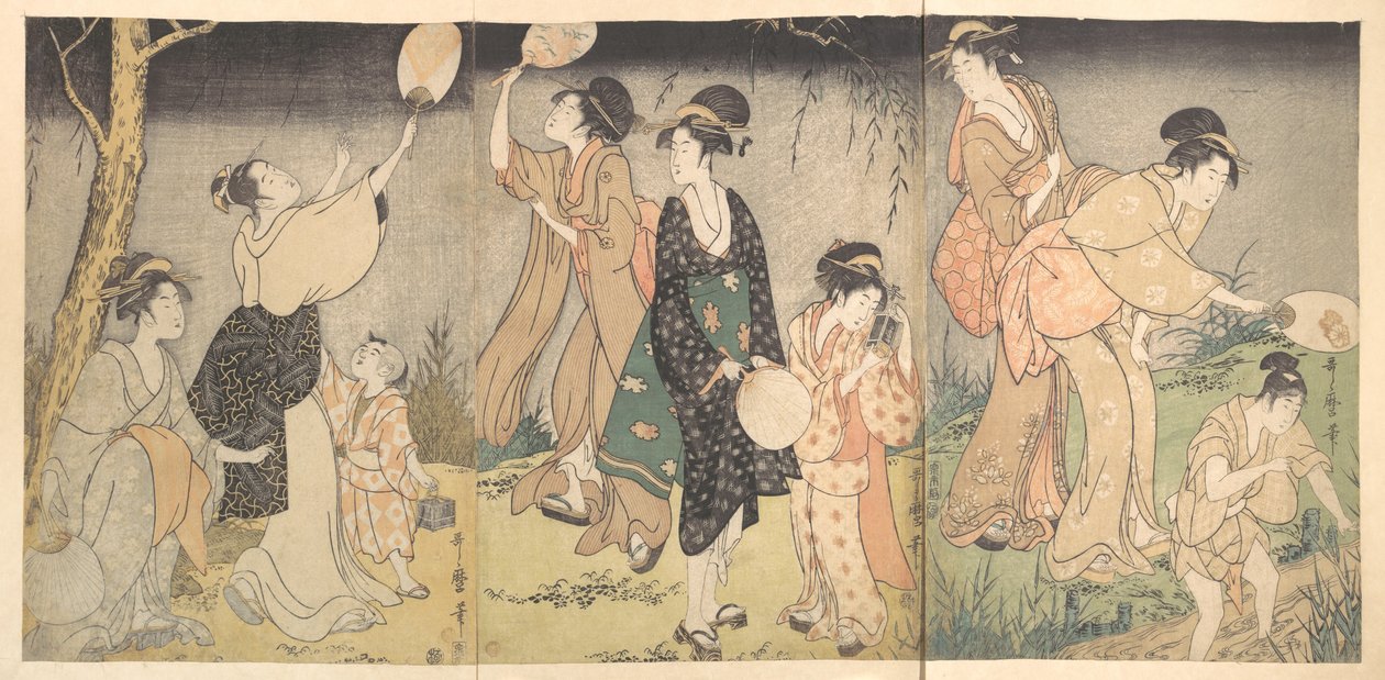 Apanhar pirilampos (Hotaru gari) de Kitagawa Utamaro