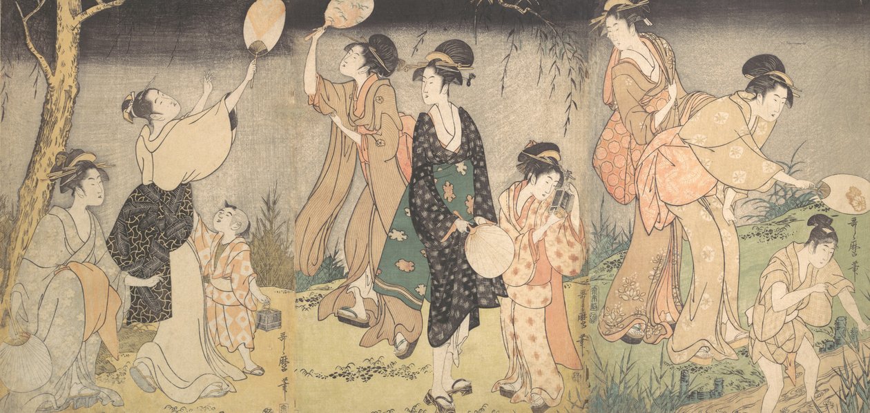 Apanhando pirilampos Hotaru gari, ca. 1796-97. de Kitagawa Utamaro