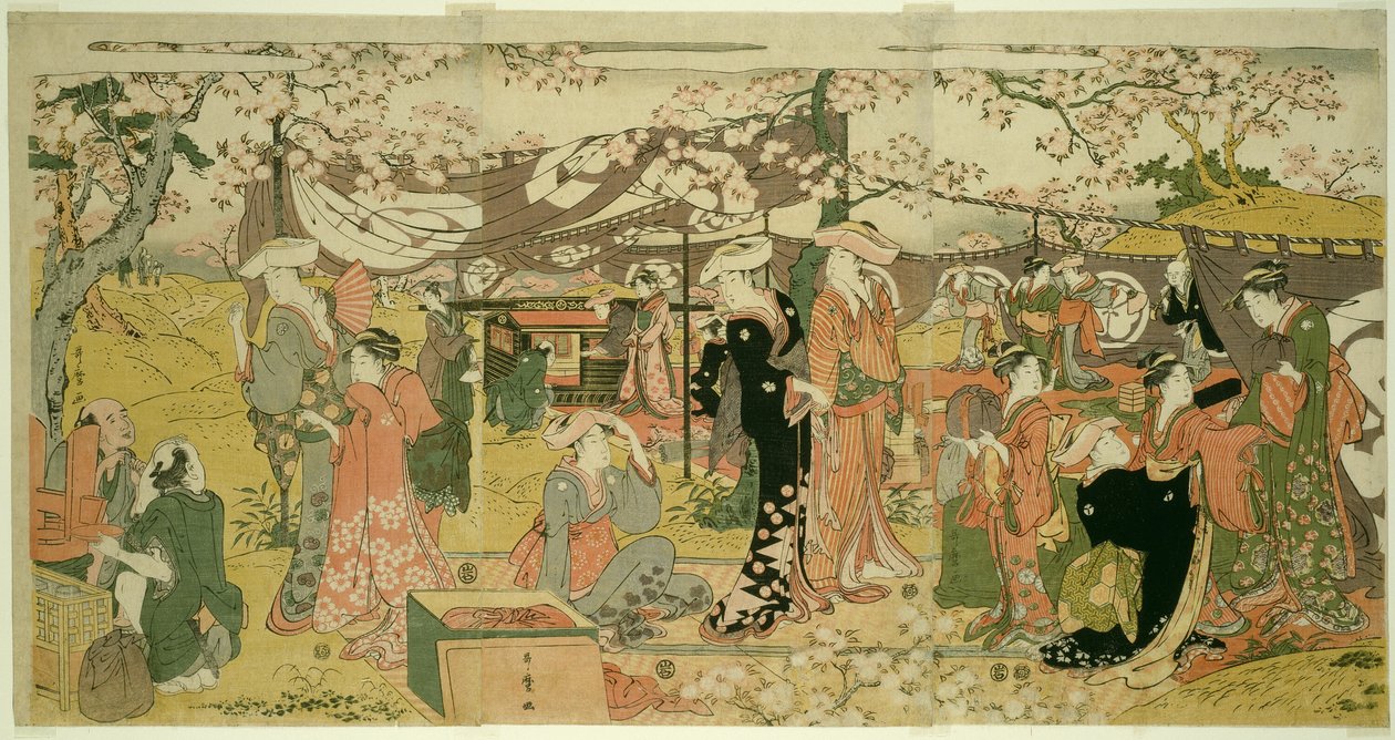 Confira a missão da versão rústica de ry B (Oka no Utage) de Kitagawa Utamaro