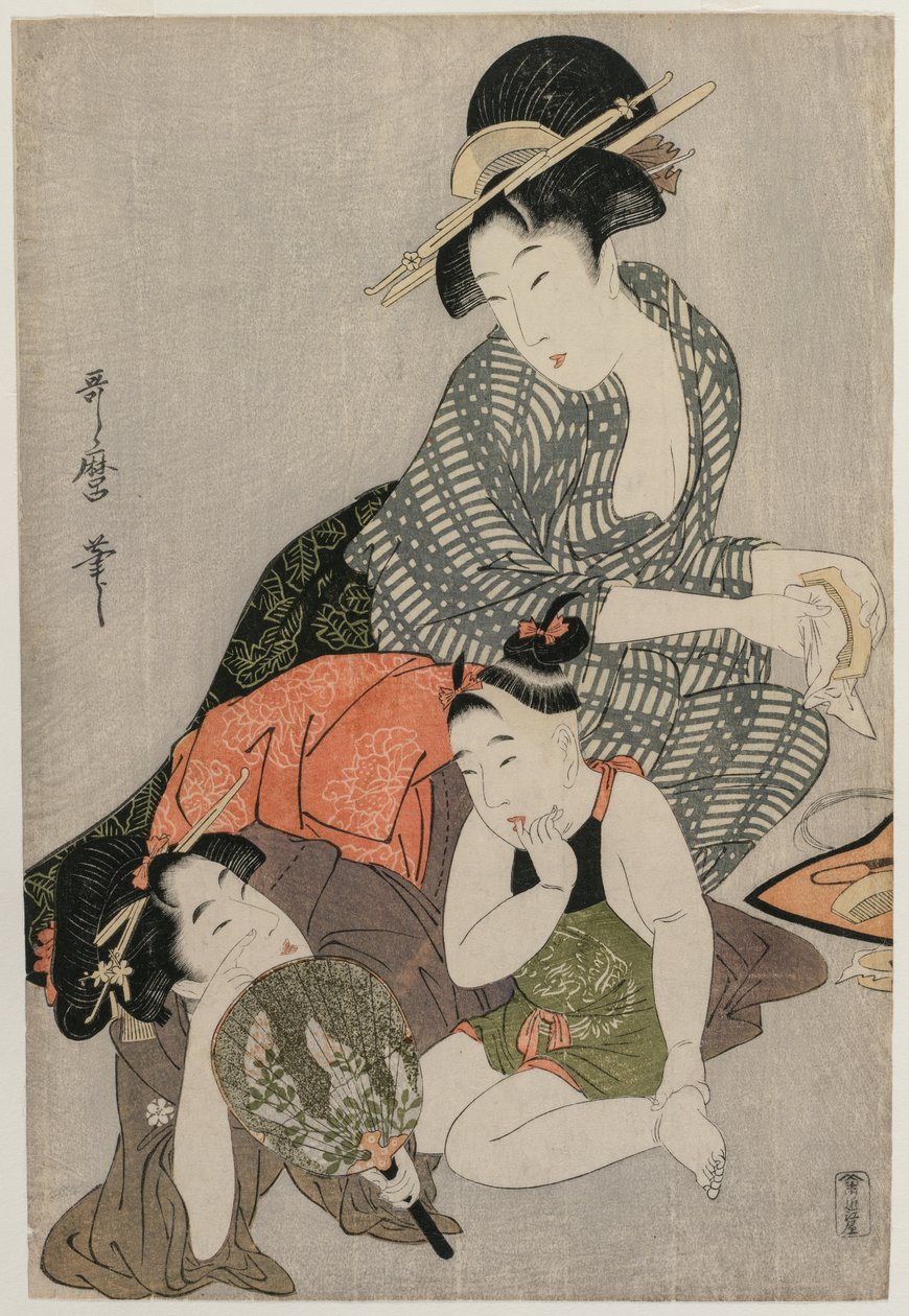 Pentes de limpeza de Kitagawa Utamaro