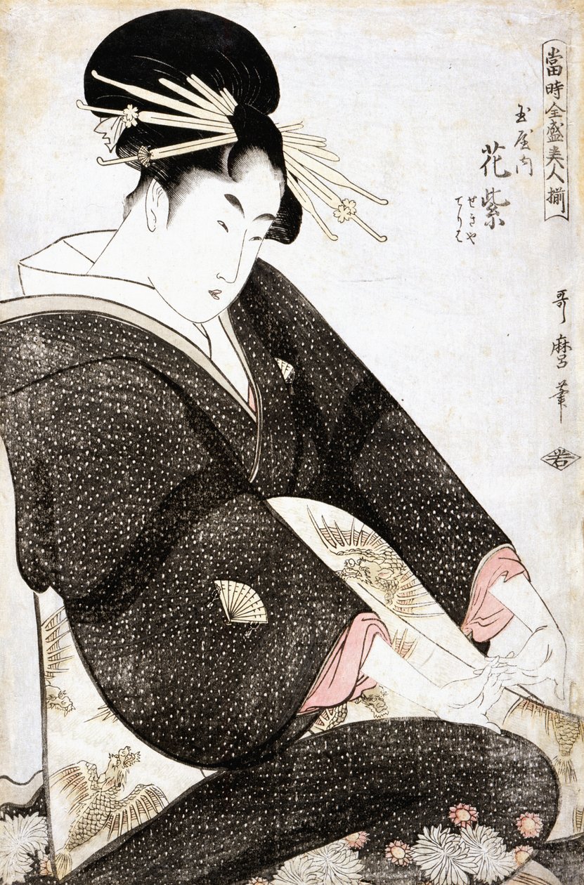 Cortesã Hanamurasaki de Tamaya de Kitagawa Utamaro
