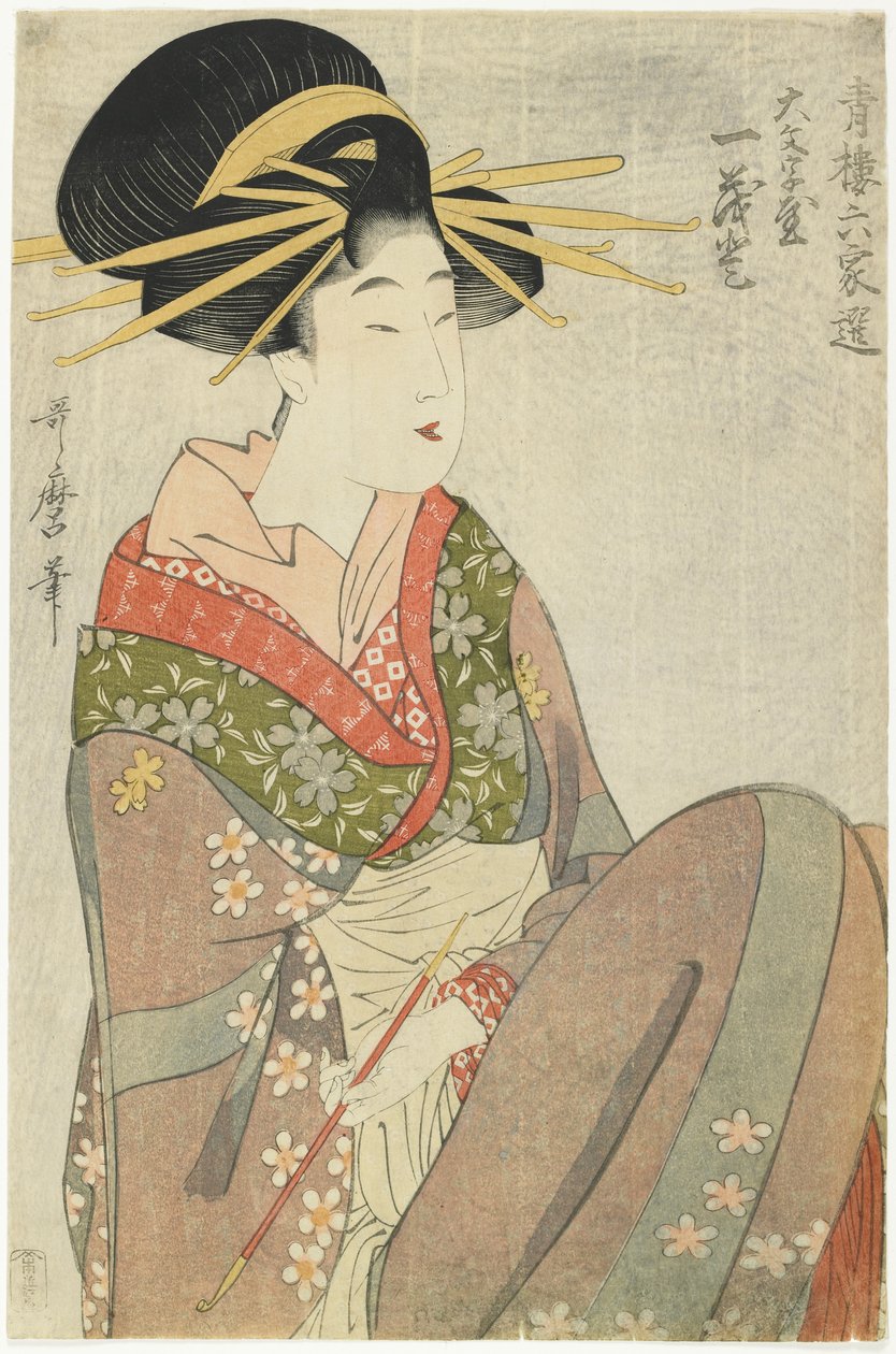 Cortesia Hitomoto da Casa Daimonjiya, 1801-1802 de Kitagawa Utamaro