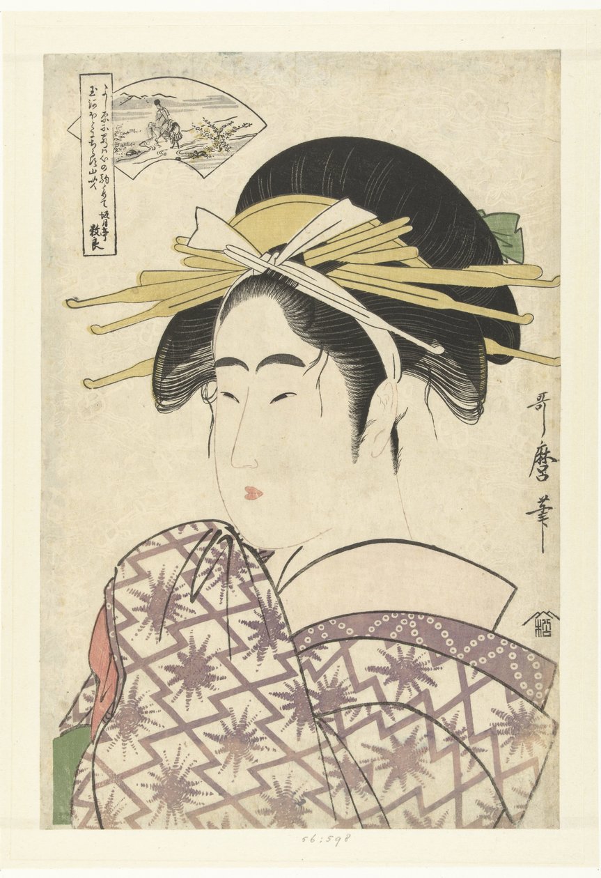 Courtisane e o rio Ide Tama
Os seis rios Tama (título da série) de Kitagawa Utamaro