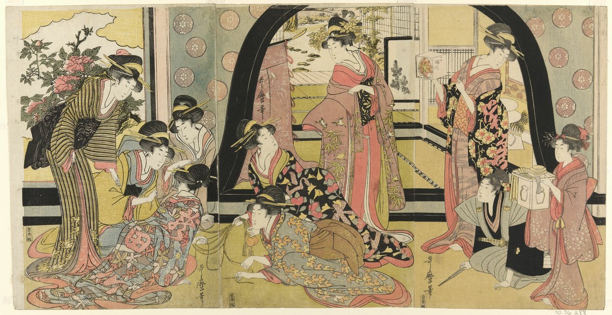 Sorteio de prêmios (Ho biki) de Kitagawa Utamaro