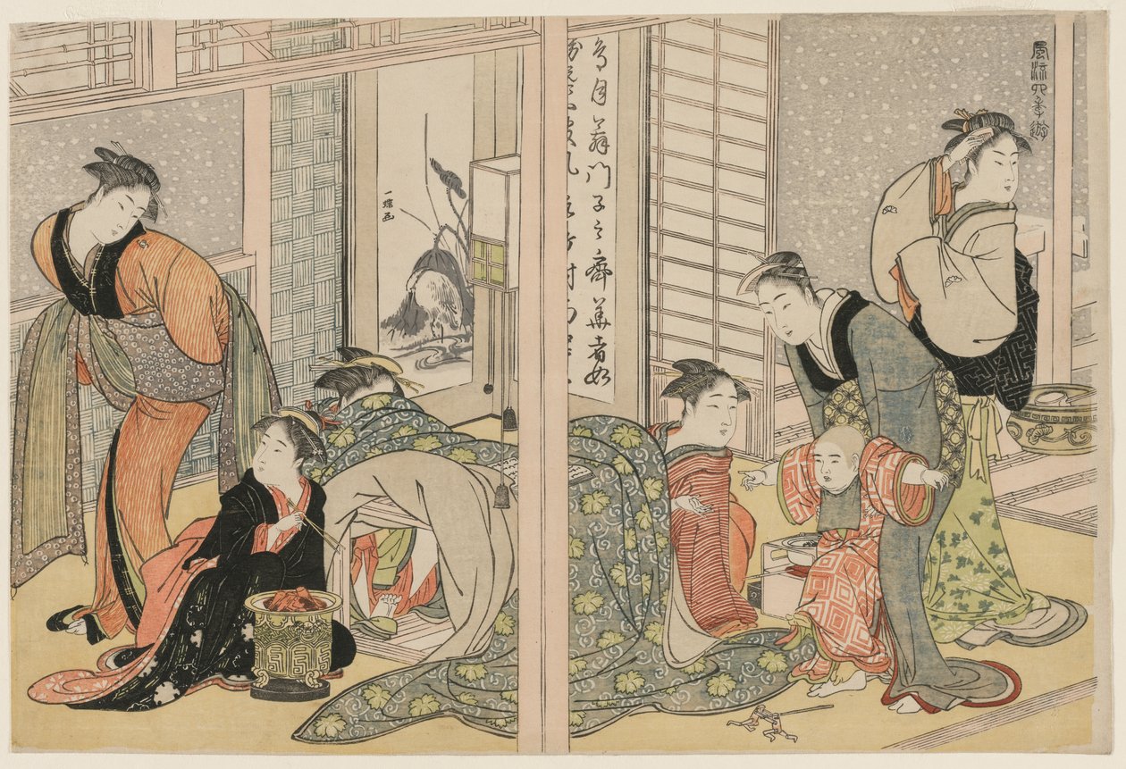 Prazeres elegantes das quatro estações, c. 1782 de Kitagawa Utamaro