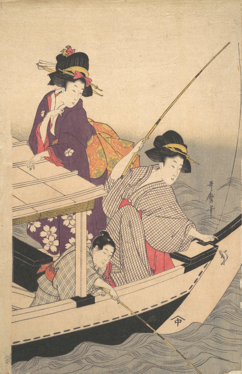 Pesca, finais do século XVIII. de Kitagawa Utamaro