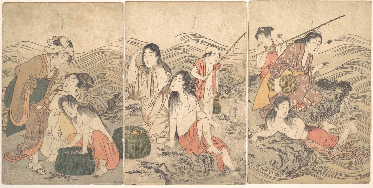 Jovens pescadoras e banhistas de Kitagawa Utamaro