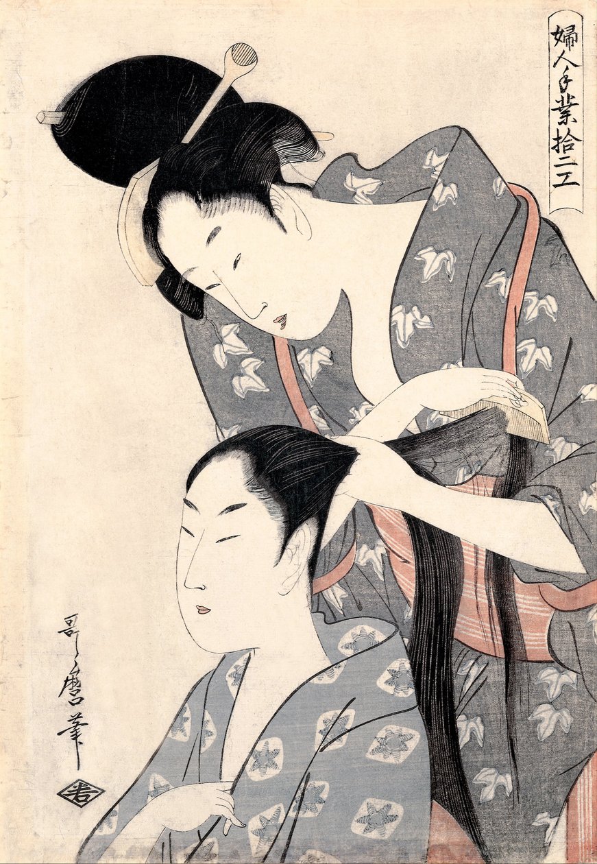 Cabeleireiro Kamiyui, C. 1798 de Kitagawa Utamaro