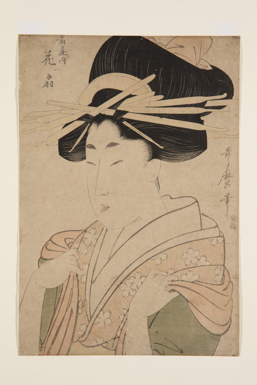 Hana?gi da ?giya (impressão a cores do bloco de madeira) de Kitagawa Utamaro