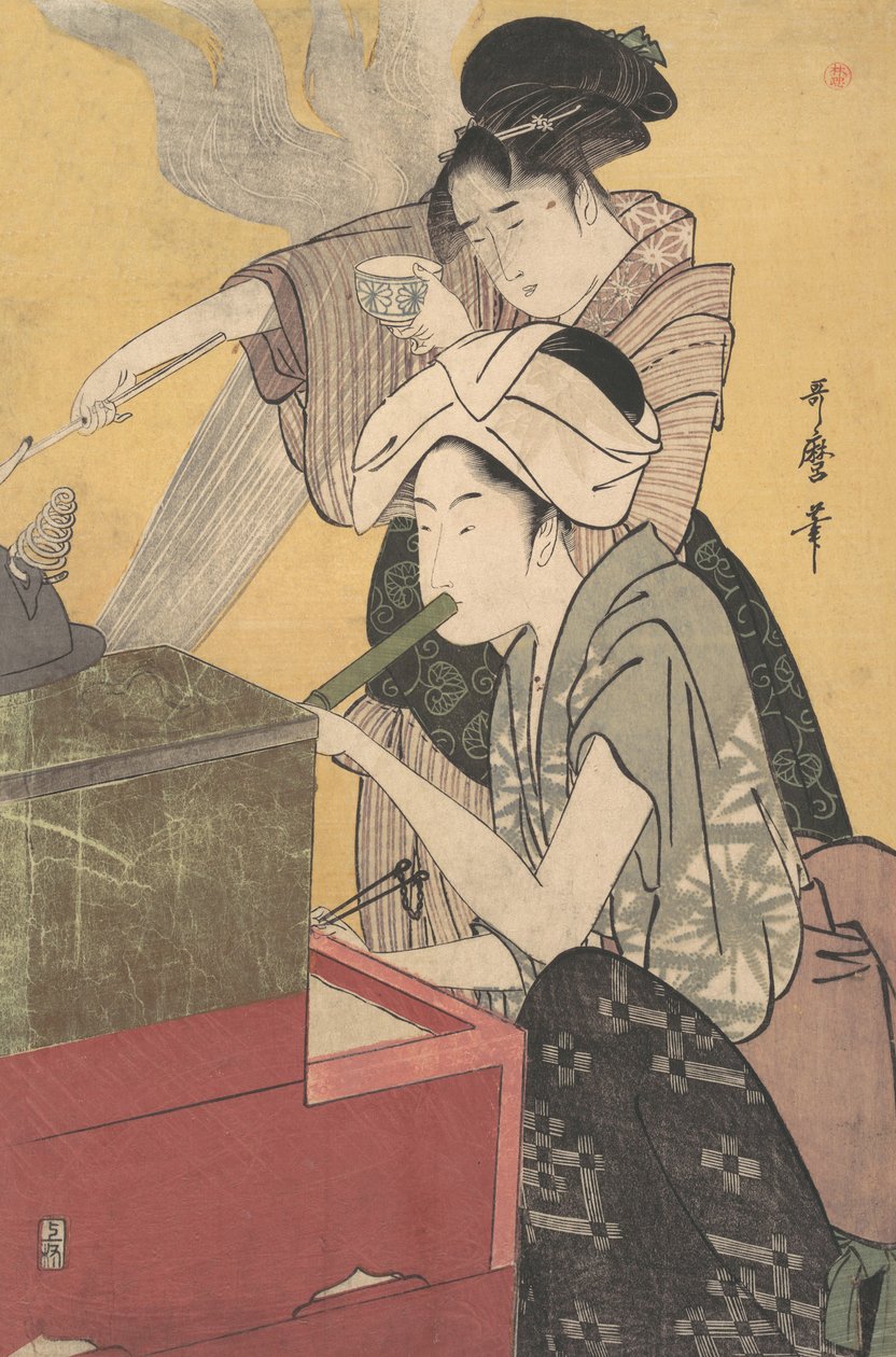 Na Cozinha, ca. 1794-95. de Kitagawa Utamaro